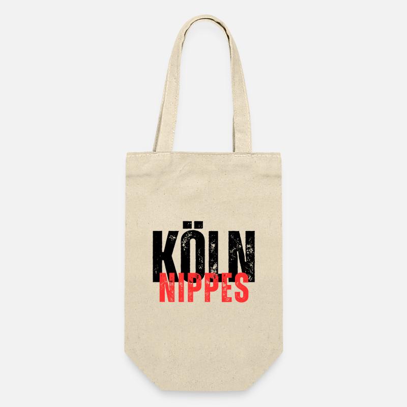 Köln Nippes schwarz-rote Schrift - Geschenkbeutel für Flaschen - Natur
