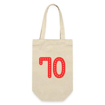 70. 70 ANS. 70e ANNIVERSAIRE. ANNIVERSAIRE 70 ANS. - Sac à bouteille - nature - Devant