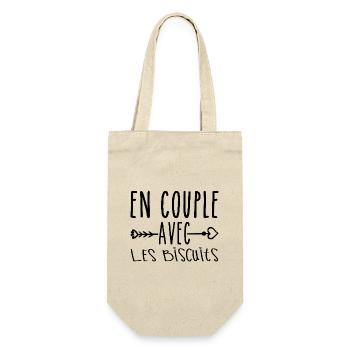 En Couple avec Biscuits, cadeau Fans de Biscuits - Sac à bouteille - nature - Devant