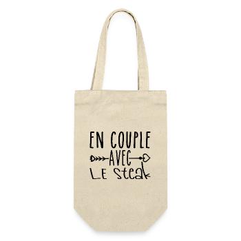 En Couple avec Steak, cadeau Fans de Steak - Sac à bouteille - nature - Devant
