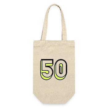 50 ANS. 50e ANNIVERSAIRE. ANNIVERSAIRE 50 ANS. 50 - Sac à bouteille - nature - Devant