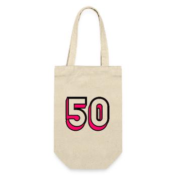 50 YEARS. 50th ANNIVERSARY. BIRTHDAY 50 YEARS. 50 - Gift Bag for Bottles - nature - Front