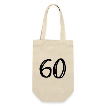 60. 60 YEARS. 60TH ANNIVERSARY. BIRTHDAY 60 YEARS. - Gift Bag for Bottles - nature - Front