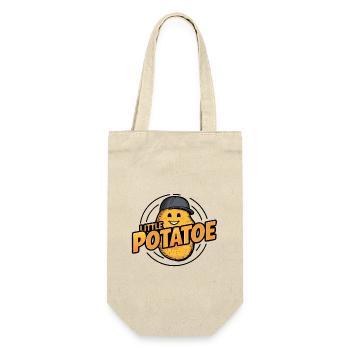 Funny Potato with Baseball Cap Vegan Vegetarian - Gift Bag for Bottles - nature - Front