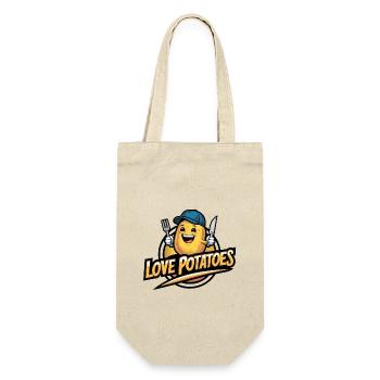 Funny Potato with Baseball Cap Vegan Vegetarian - Gift Bag for Bottles - nature - Front