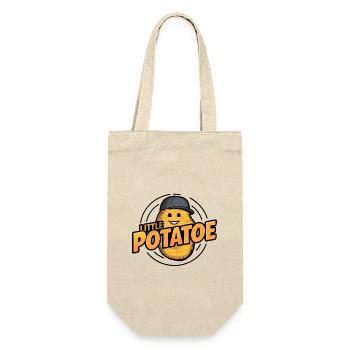 Funny Potato with Baseball Cap Vegan Vegetarian - Gift Bag for Bottles - nature - Front