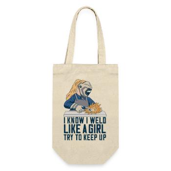 Welder Mama for welders and - Gift Bag for Bottles - nature - Front