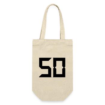 50. 50 ANS. 50e ANNIVERSAIRE. ANNIVERSAIRE 50 ANS. - Sac à bouteille - nature - Devant