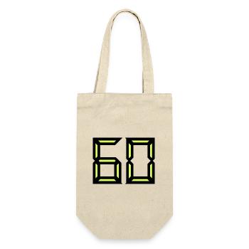 60 ANS. 60e ANNIVERSAIRE. ANNIVERSAIRE 60 ANS - Sac à bouteille - nature - Devant