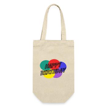 ALLES GUTE ZUM GEBURTSTAG. ALLES GUTE ZUM GEBURTSTAG. JAHRESTAG. - Geschenkbeutel für Flaschen - Natur - Vorne