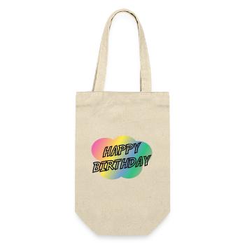 ALLES GUTE ZUM GEBURTSTAG. ALLES GUTE ZUM GEBURTSTAG. JAHRESTAG. - Geschenkbeutel für Flaschen - Natur - Vorne