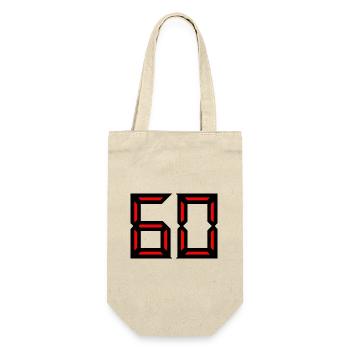 60. 60 ANS. 60e ANNIVERSAIRE. ANNIVERSAIRE 60 ANS. - Sac à bouteille - nature - Devant