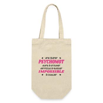 Ein Super-Psychomotorik-Therapeut - Geschenkbeutel für Flaschen - Natur - Vorne