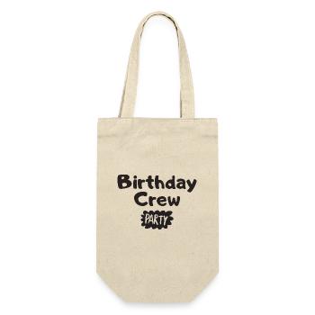 Birthday Crew - Geschenkbeutel für Flaschen - Natur - Vorne