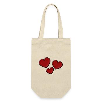 ICH LIEBE DICH. ICH LIEBE DICH. LIEBE. LIEBE. HERZ - Geschenkbeutel für Flaschen - Natur - Vorne