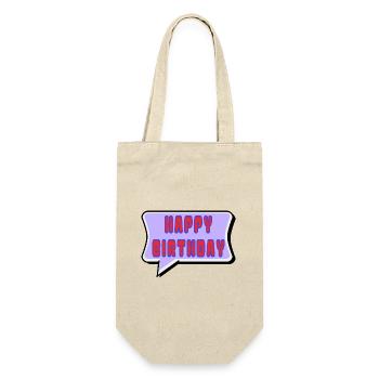 ALLES GUTE ZUM GEBURTSTAG. ALLES GUTE ZUM GEBURTSTAG. JAHRESTAG. - Geschenkbeutel für Flaschen - Natur - Vorne