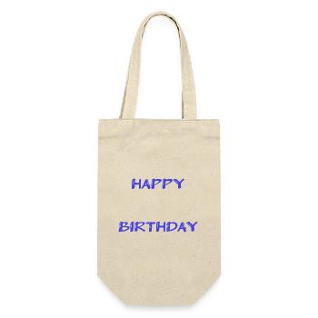 ALLES GUTE ZUM GEBURTSTAG. ALLES GUTE ZUM GEBURTSTAG. JAHRESTAG. - Geschenkbeutel für Flaschen - Natur - Vorne