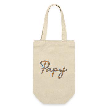 PAPY. FÊTE DES PÈRES. BONNE FÊTE PAPY. JE T'AIME. - Sac à bouteille - nature - Devant
