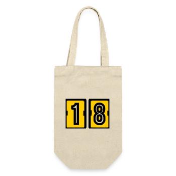 18. 18 ANS. 18e ANNIVERSAIRE. ANNIVERSAIRE 18 ANS. - Sac à bouteille - nature - Devant