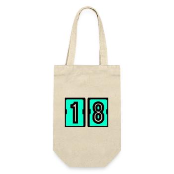 18. 18 ANS. 18e ANNIVERSAIRE. ANNIVERSAIRE 18 ANS. - Sac à bouteille - nature - Devant