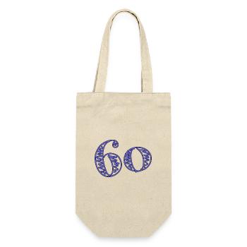 60 YEARS. 60TH ANNIVERSARY. BIRTHDAY 60 YEARS. 60 - Gift Bag for Bottles - nature - Front