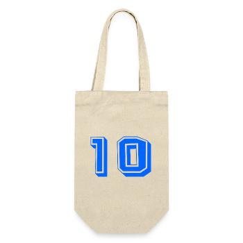 10. 10 JAHRE. 10-JÄHRIGES JUBILÄUM. 10-JÄHRIGES JUBILÄUM. - Geschenkbeutel für Flaschen - Natur - Vorne