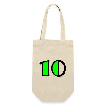 10 JAHRE. 10-JÄHRIGES JUBILÄUM. GEBURTSTAG 10 JAHRE - Geschenkbeutel für Flaschen - Natur - Vorne