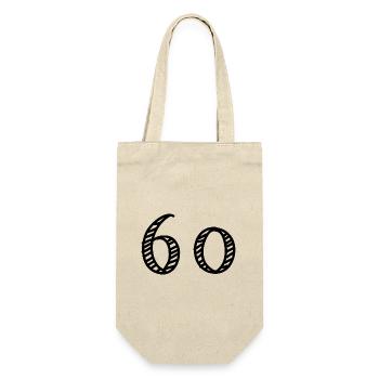 60. 60 YEARS. 60th ANNIVERSARY. 60TH BIRTHDAY. - Gift Bag for Bottles - nature - Front