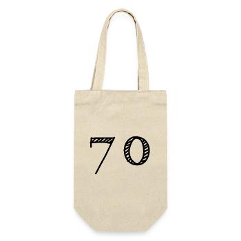 70. 70 YEARS. 70TH ANNIVERSARY. 70TH ANNIVERSARY. - Gift Bag for Bottles - nature - Front