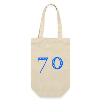 70. 70 YEARS. 70TH ANNIVERSARY. 70TH ANNIVERSARY. - Gift Bag for Bottles - nature - Front
