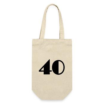 40 YEARS. 40th ANNIVERSARY. BIRTHDAY 40 YEARS. 40 - Gift Bag for Bottles - nature - Front