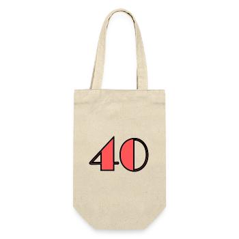 40 YEARS. 40th ANNIVERSARY. BIRTHDAY 40 YEARS. 40 - Gift Bag for Bottles - nature - Front