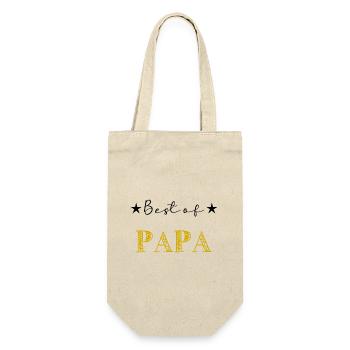 PAPA. VATERTAG. ALLES GUTE ZUM GEBURTSTAG, PAPA. ALLES GUTE ZUM GEBURTSTAG! - Geschenkbeutel für Flaschen - Natur - Vorne