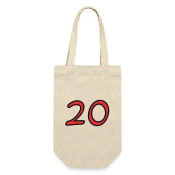 20. 20e ANNIVERSAIRE. ANNIVERSAIRE 20 ANS. 20 ANS. - Sac à bouteille - nature - Devant
