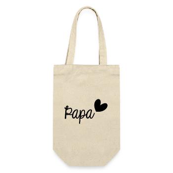 Papa. VATERTAG. HAPPY DADDY'S DAY. ALLES GUTE ZUM GEBURTSTAG! - Geschenkbeutel für Flaschen - Natur - Vorne
