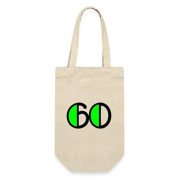 60 YEARS. 60TH ANNIVERSARY. BIRTHDAY 60 YEARS. 60 - Gift Bag for Bottles - nature - Front