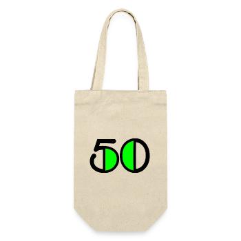 50 YEARS. 50th ANNIVERSARY. BIRTHDAY 50 YEARS. 50 - Gift Bag for Bottles - nature - Front