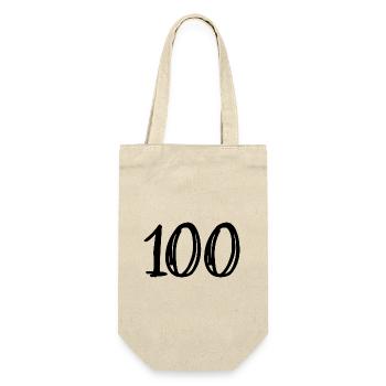 100. 100 YEARS. 100th ANNIVERSARY. 100 BIRTHDAY - Gift Bag for Bottles - nature - Front