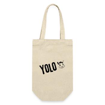 YOLO-Lebensstil | Jugendwort - Geschenkbeutel für Flaschen - Natur - Vorne