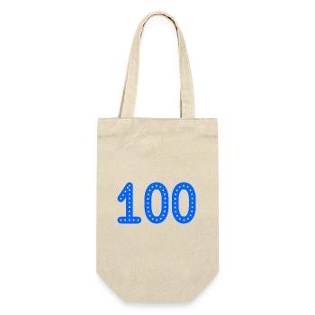 100. 100 YEARS. 100th ANNIVERSARY. 100 BIRTHDAY - Gift Bag for Bottles - nature - Front