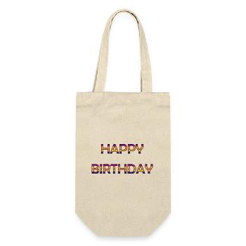 JOYEUX ANNIVERSAIRE. HAPPY BIRTHDAY. ANNIVERSAIRE. - Sac à bouteille - nature - Devant