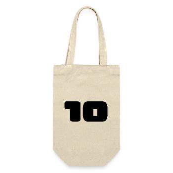 10. 10 JAHRE. 10-JÄHRIGES JUBILÄUM. GEBURTSTAG 10 JAHRE. - Geschenkbeutel für Flaschen - Natur - Vorne