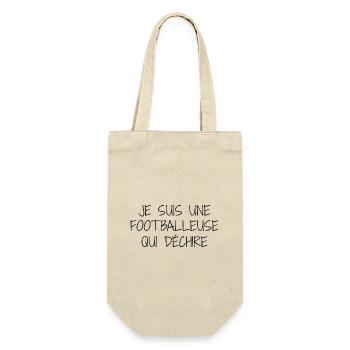 Ich bin ein rockiger Fußballer - Geschenkbeutel für Flaschen - Natur - Vorne