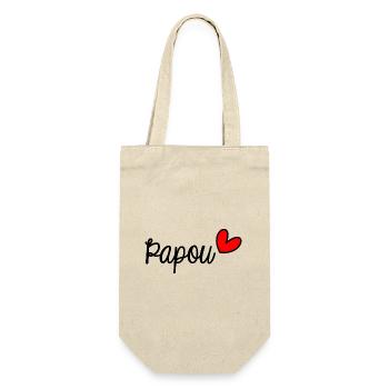 PAPOU. FÊTE DES PÈRES. BONNE FÊTE PAPA. PAPA - Sac à bouteille - nature - Devant