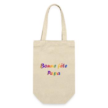 FÊTE DES PÈRES. BONNE FÊTE PAPA. PAPA. BONNE FÊTE - Sac à bouteille - nature - Devant