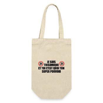 Ich habe das Down-Syndrom und du, was ist deine Macht - Geschenkbeutel für Flaschen - Natur - Vorne