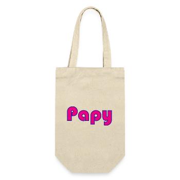 PAPY. FÊTE DES PÈRES. BONNE FÊTE PAPY. JE T'AIME. - Sac à bouteille - nature - Devant