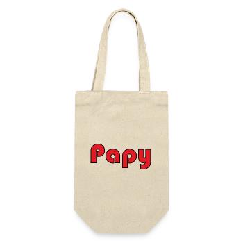 PAPY. FÊTE DES PÈRES. BONNE FÊTE PAPY. JE T'AIME. - Sac à bouteille - nature - Devant