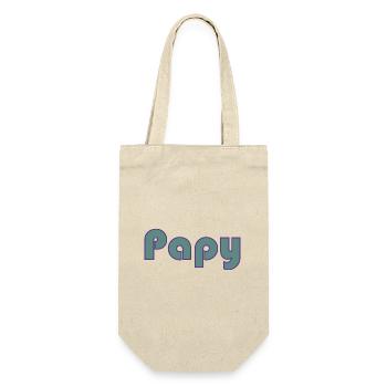 PAPY. FÊTE DES PÈRES. BONNE FÊTE PAPY. JE T'AIME. - Sac à bouteille - nature - Devant
