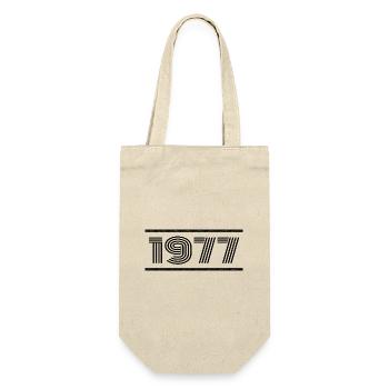 1977 Jahrgang 1977 48. Jubiläum 1977 Retro 1977 - Geschenkbeutel für Flaschen - Natur - Vorne